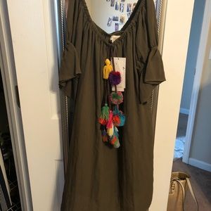Off the shoulder tassel dress